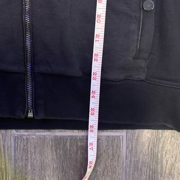 Calvin Klein Men’s Premium Zip Up Collared Black Bomber Jacket With Side Pockets - Picture 7 of 7